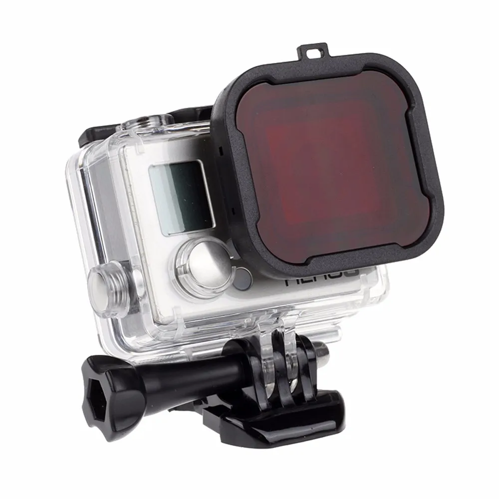 MS pittil Store водонепроницаемый чехол для объектива Фильтры для GoPro Hero 4 3+/4 черный Серебряный Экшн-камера красный фильтр для Go профессиональная камера для дайвинга