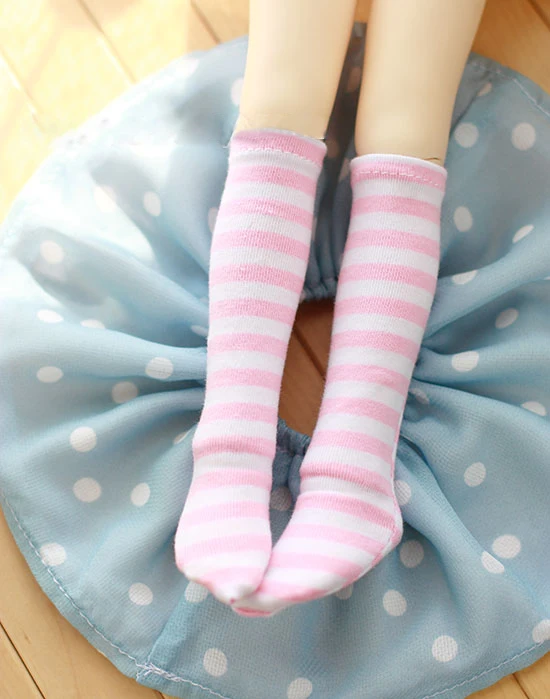 Носки для кукол BJD розовые белые в полоску 1/3 1/4 DD SD MDD MSD размер аксессуары | Игрушки