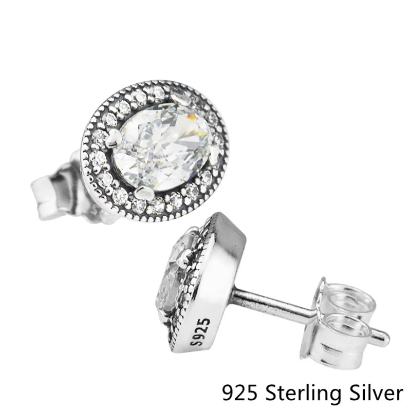 

CKK 925 Sterling Silver Vintage Elegance Stud Earrings For Women Original Fashion Jewelry Anniversary Gift