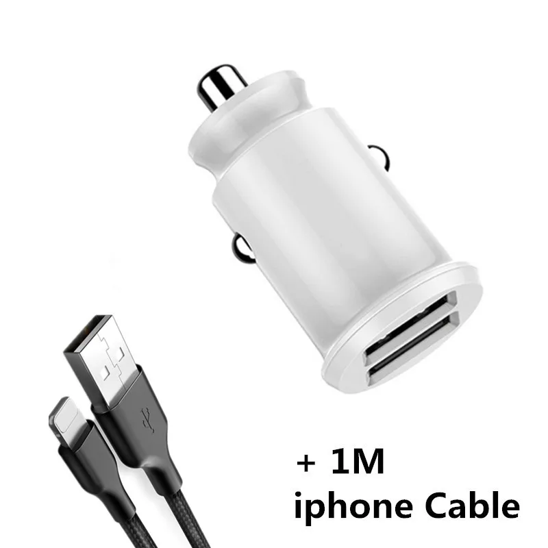 Двойной переходник USB для зарядки в машине 3.1A мини металлическое автомобильное зарядное устройство для мобильного телефона автомобильное USB зарядное устройство автоматическая зарядка 2 порта 24 вт для samsung iPhone