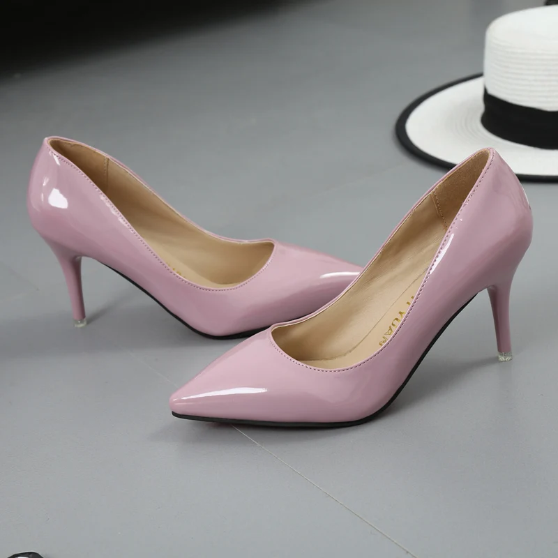 

Women Party High Heel 2021 Spring Shoes Basic Model Pumps Lady Sexy Pointed Toe Wedding Shoes Pumps Handmade Shoes
