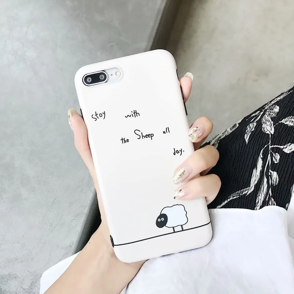 ORYKSZ для iphone X чехол с рисунком овечки силиконовый мягкий ТПУ глянцевый 6 6S 7 7plus 8 plus