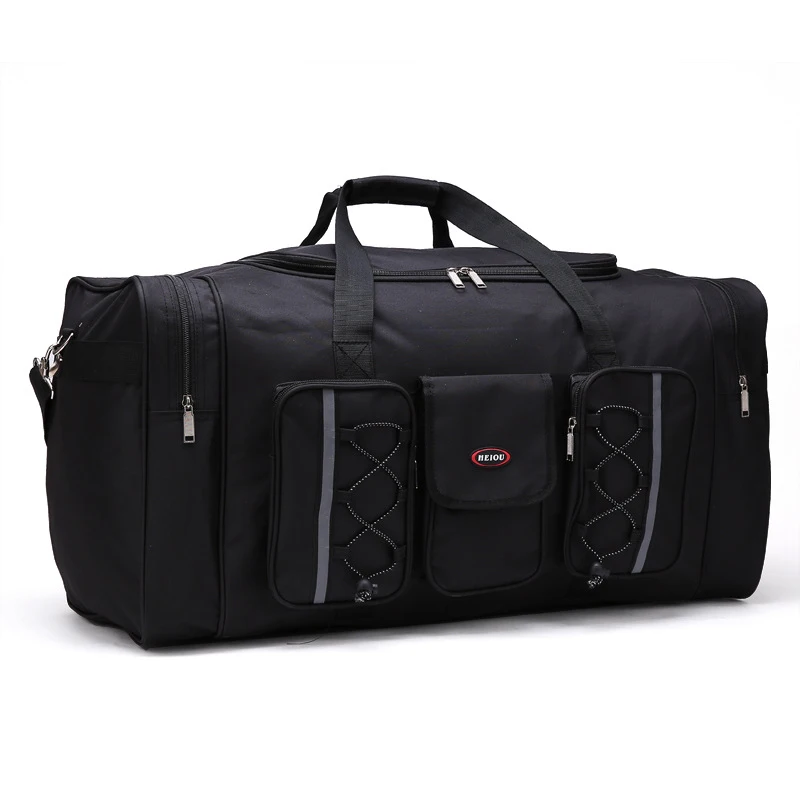 Black 2 Большая Дорожная сумка 50L нейлоновые уличные сумки, одноцветная спортивная сумка, спортивные сумки, мужские сумки для путешествий, кемпинга, 6 цветов, WX133 - Цвет: Black 2