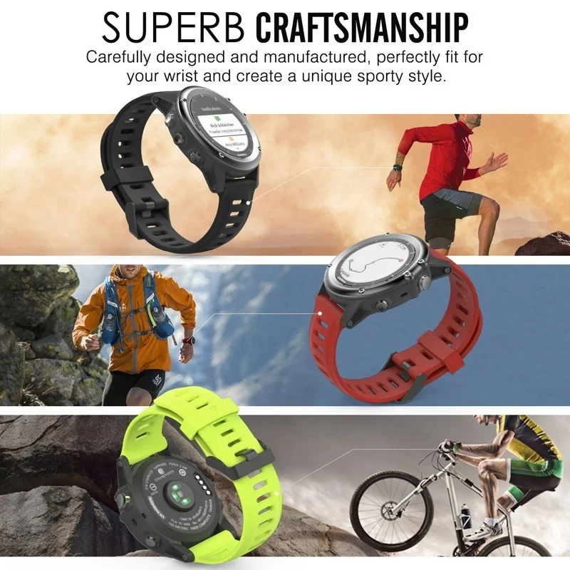 Ремешок силиконовый для смарт часов сменный Браслет Garmin Fenix 5X /Fenix 3 / HR Ширина 26