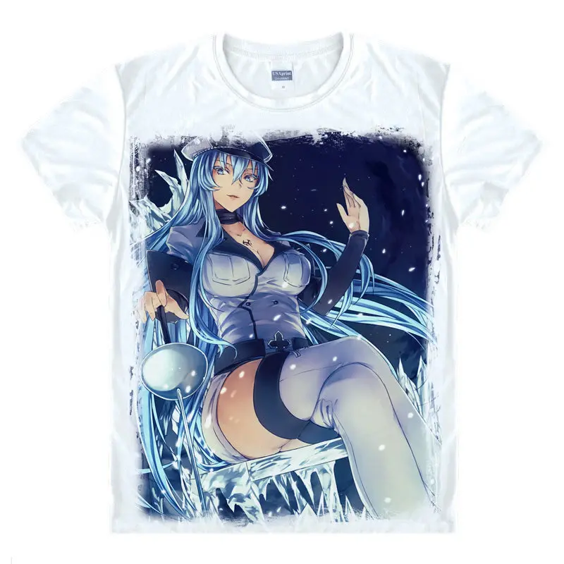 Анимэ Akame ga KILL футболка Esdeath рубашка быстро сохнет футболки Аниме Костюм в летнем