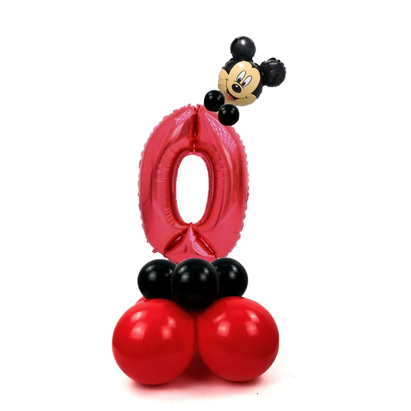 mickey red set(0) KAMMIZAD 17 шт./лот anniversaire Микки красные цифры воздушные шары для 1. Украшения для дня рождения, Детские фольгированные баллоны Минни, балоны - Цвет: mickey red set(0)