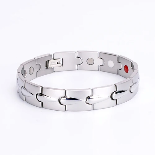 silver Oktrendy магнитный браслет из гематита мужские браслеты для здоровья с застежкой-крючком терапевтические браслеты мужские ювелирные изделия для здоровья - Окраска металла: silver