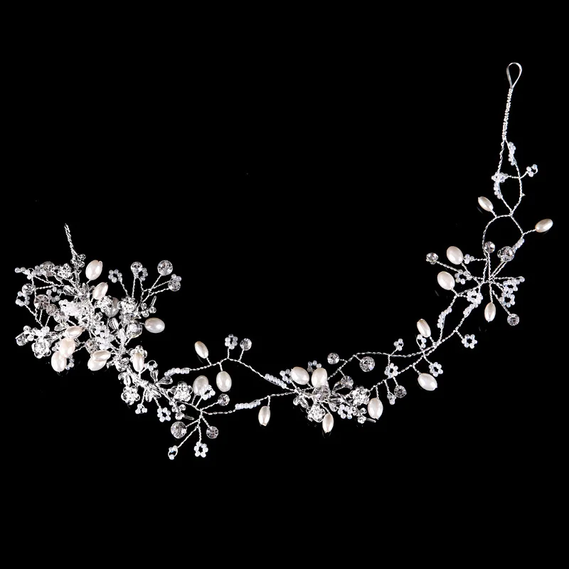 В стиле барокко украшения для волос со стразами и жемчугом Свадебные