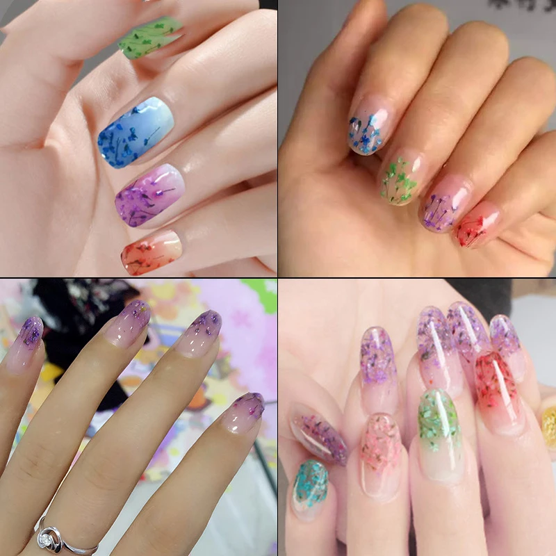 12 цветов Феи лепестка клея Ji Dian Diy резные пластиковые украшения для ногтей