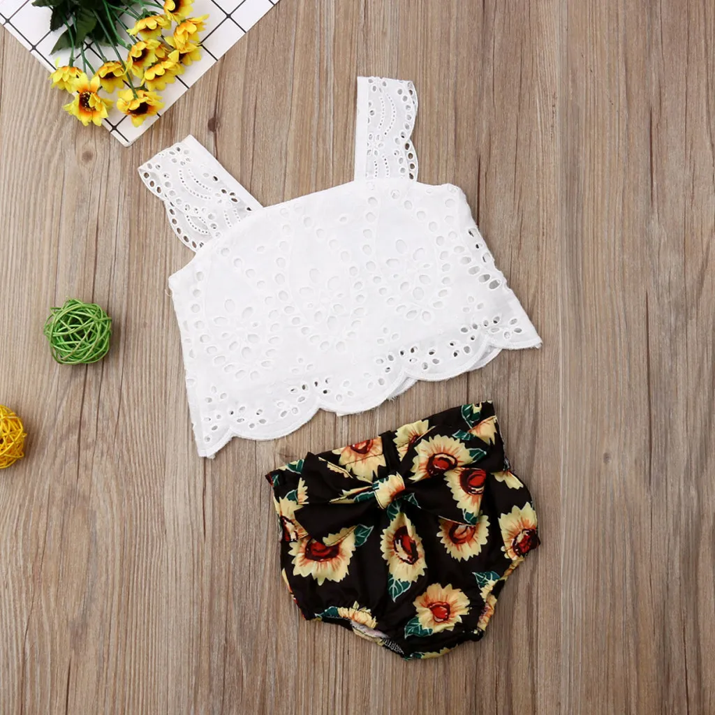 SAGACE/Одежда для новорожденных девочек кружевные топы + цветочные наряды с