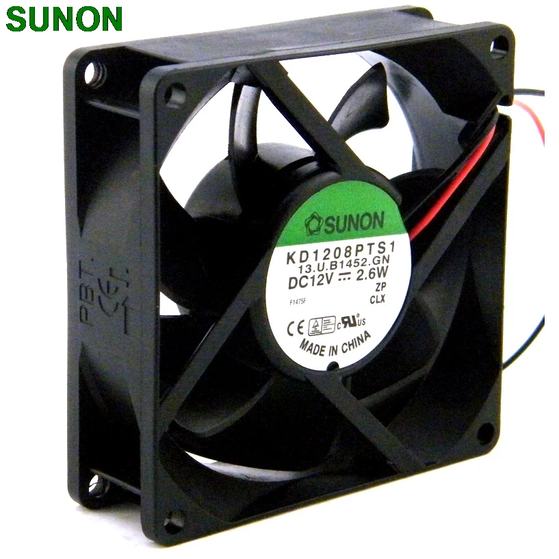 SUNON 12В 2 6 Вт KD1208PTS1 провода Вентилятор охлаждения 8 см 8025 80x80x25 мм 37CFM|fan 8cm|cooling fan8cm fan |