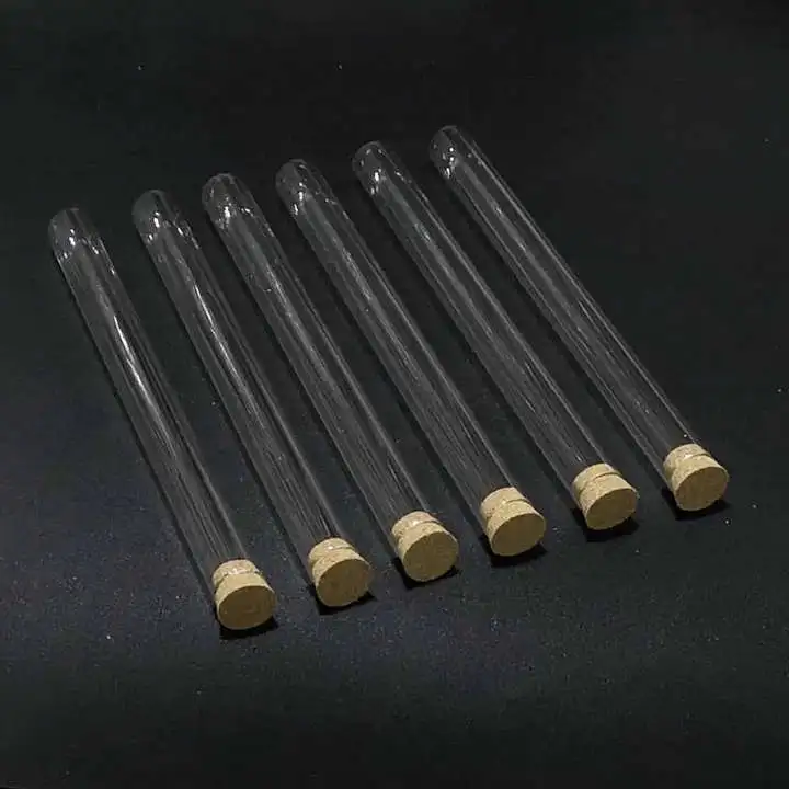 12 шт./лот 15x180 мм круглая Нижняя прозрачная стеклянная пробирка с пробковой