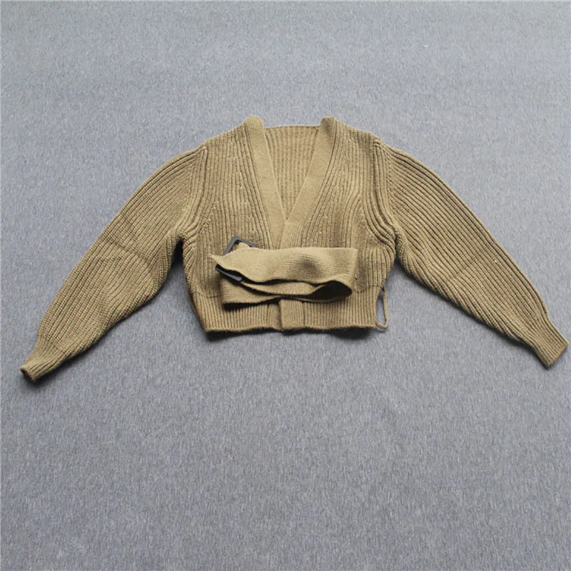 Ретро шик осень Для женщин Свитеры для ArmyGreen длинный рукав Пуловеры бренд Дизайн