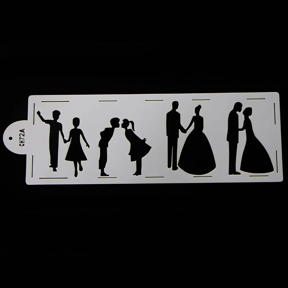 4 шт. полупрозрачный дизайн пластмассовый трафарет для торта влюбленных и