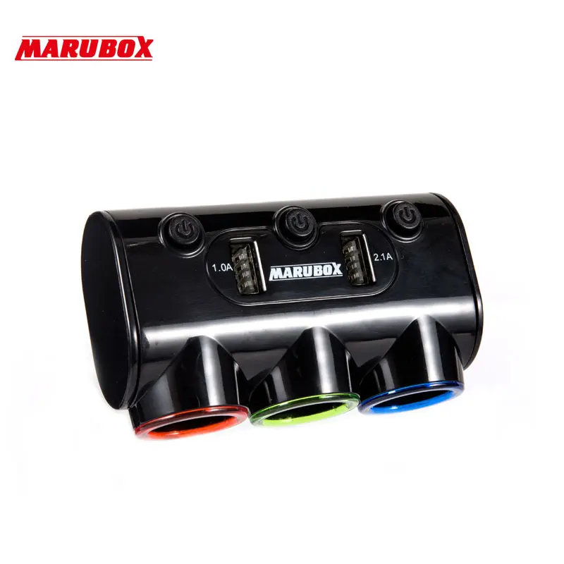 Marubox M10 Разветвитель прикуривателя 2 USB 3.1A регулировка угла наклона 3 гнезда
