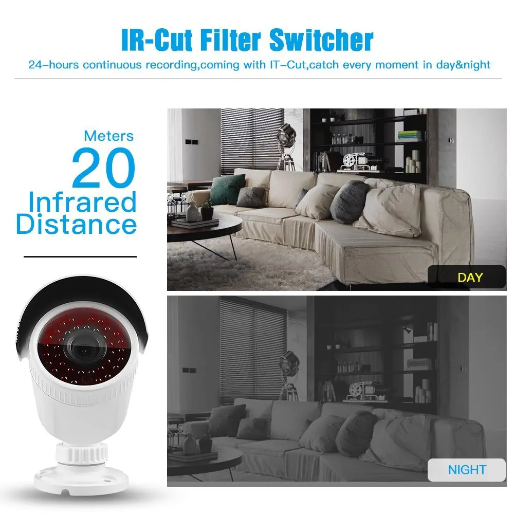 Woaser 4ch 1080 P HDMI Выход видеорегистратор AHD CCTV Системы 4 шт. 2500tvl 2.0mp Камера Открытый ИК