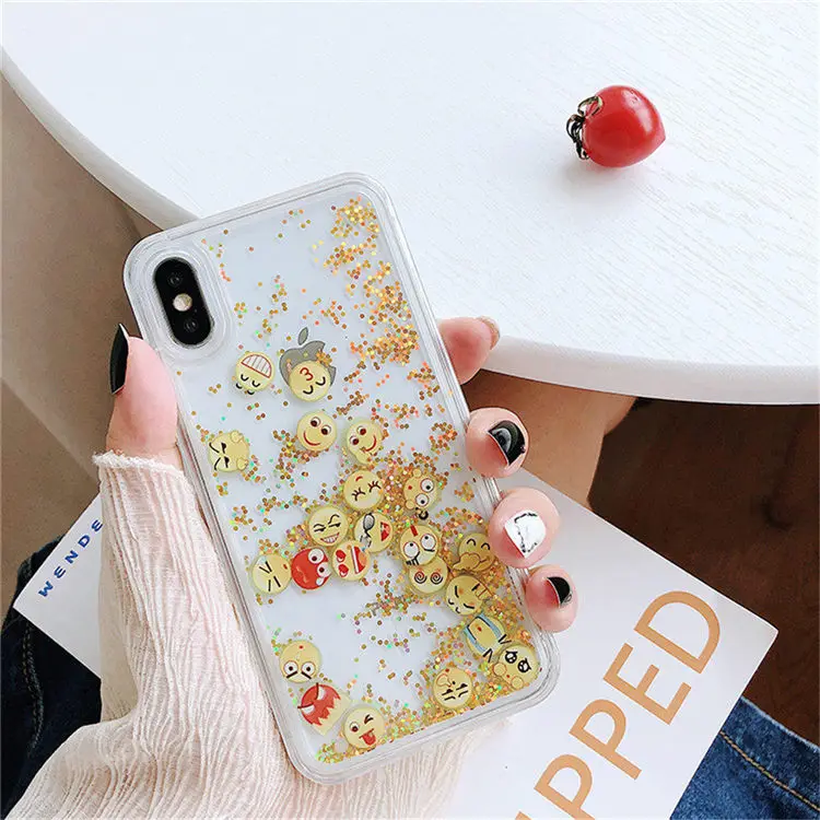 Phiz QINUO жидкие блестки чехол для телефона для iphone X XR XS MAX чехол Блестящий Полный Чехол для iphone 6S 6 7 8 Plus жидкий зыбучий песок чехол s - Цвет: Phiz