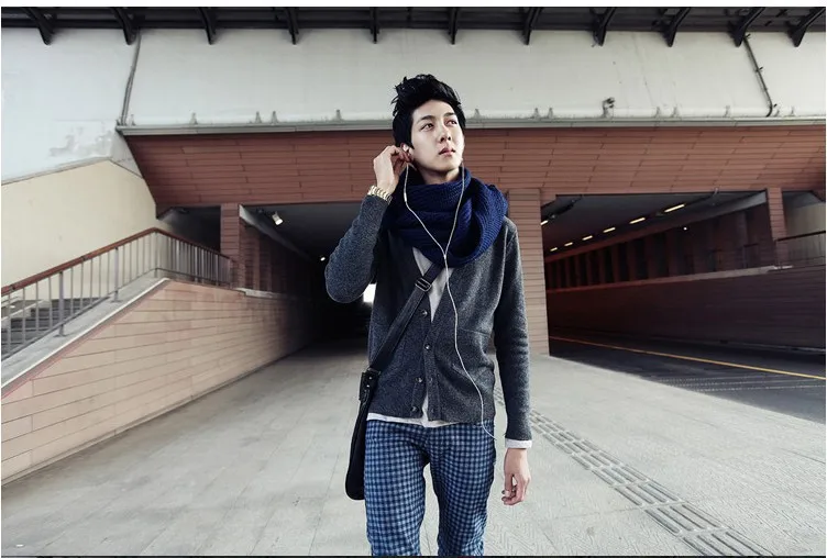 Бесплатная доставка новинка 2018 мужские зимние теплые однотонные акриловые