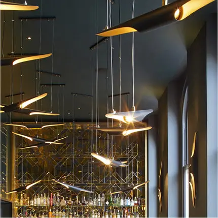 Декоративная Подвесная лампа промышленная черная + Золотая для ресторана|lighting