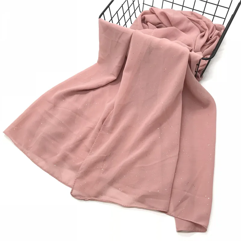 Overzise Пузырьковые шифоновые блестящие однотонные шаль на голову хиджаб летние