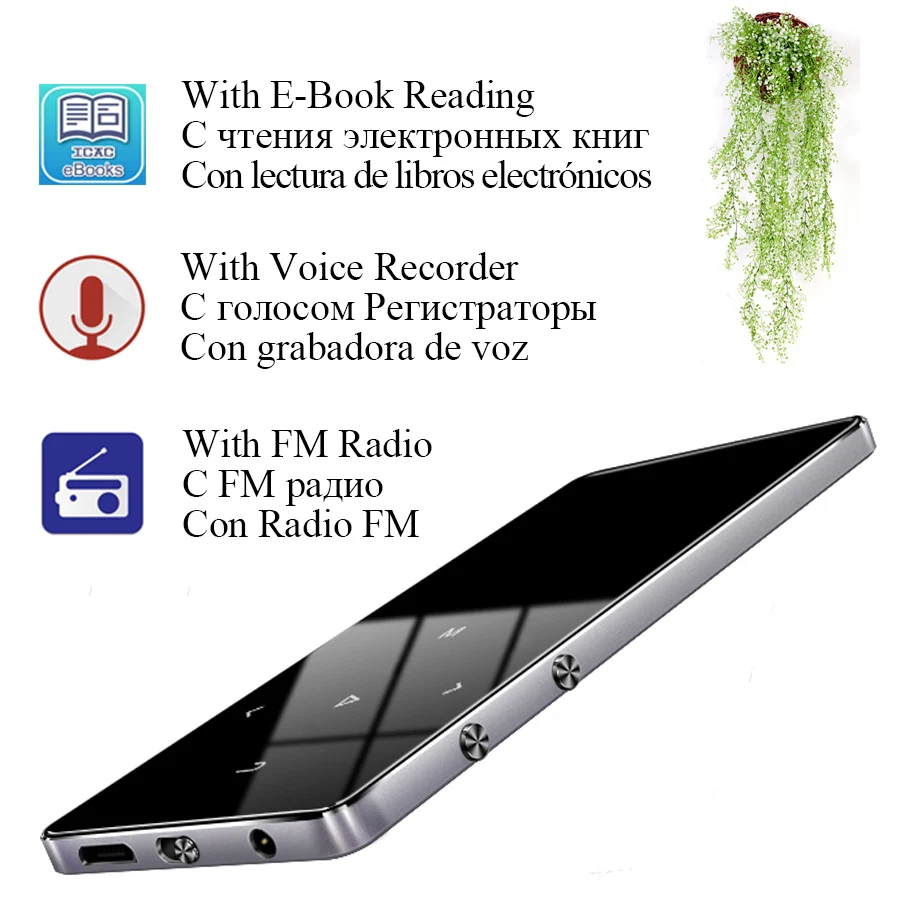ICEICE новая версия MP3 плеер с Bluetooth сенсорные клавиши Встроенный динамик 8 GB 16 GB HiFi портативный плеер с радио FM Запись