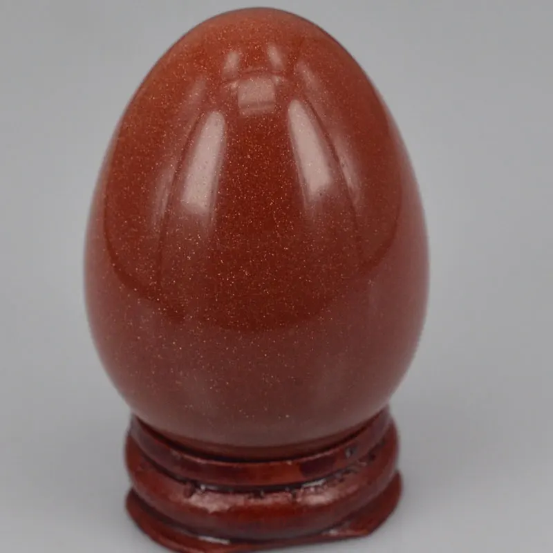 Red Goldstone Sand Природный драгоценный камень кристалл рейки лечебная Сфера Йони массаж яйцо коллекция домашнего декора - Цвет: Red Goldstone Sand