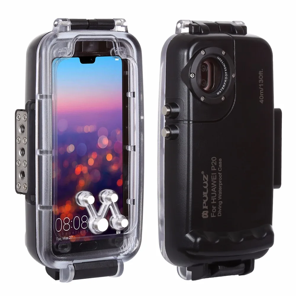 PULUZ 40 м/130 футов Водонепроницаемый чехол для iPhone 7 8 7P 8P XR XS MAX huawei P20 P20 Pro Galaxy S9 s9+ чехол для подводного плавания