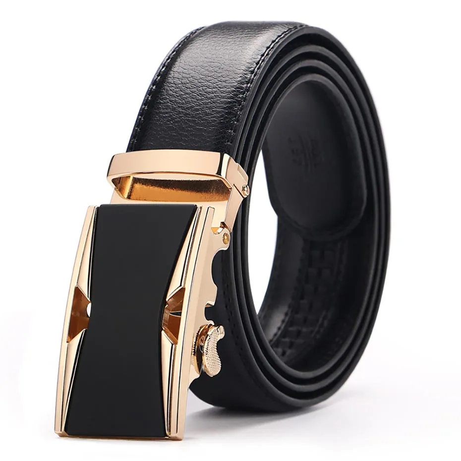 

Men'sCowherd Belt Genuine Leather Gift Waistband Cowskin Clothing Suspenders Accessories Apparel Waist Man Black Stretch Buckles