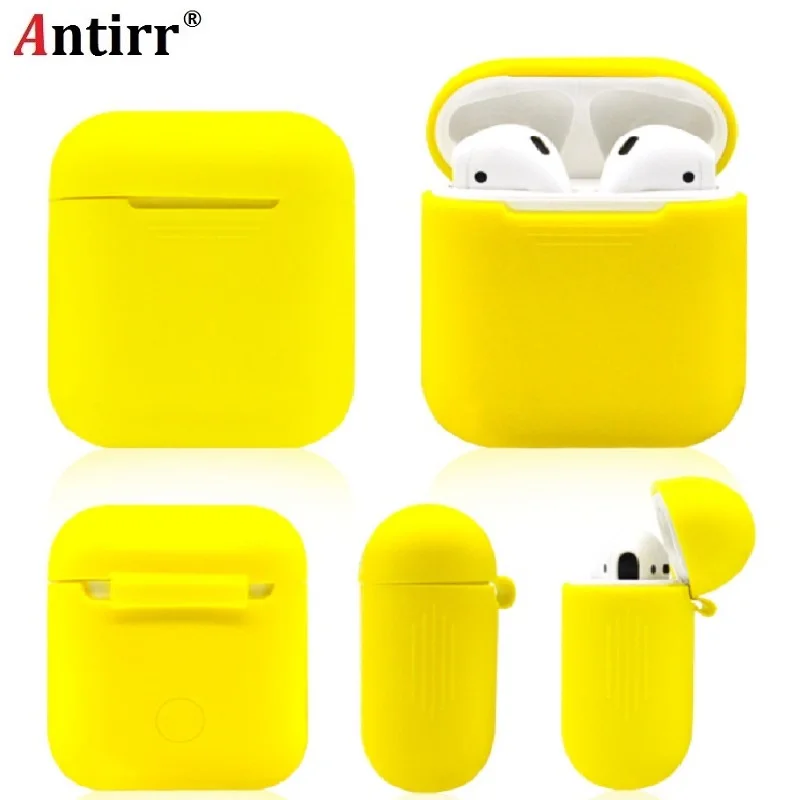 Силиконовый противоударный защитный чехол для Apple AirPods кожаный аксессуары
