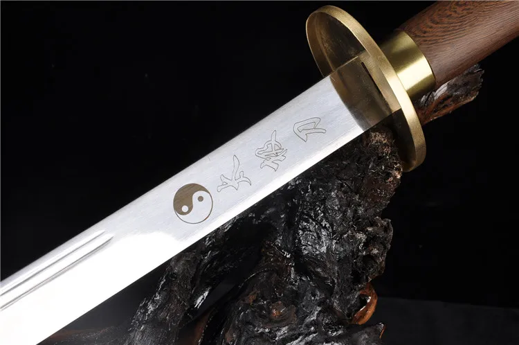 Лезвие из нержавеющей стали китайский нож Tai Ji Wu Shu меч Broadsword латунные фитинги |