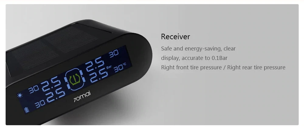 Xiaomi 70mai TPMS автомобильный монитор давления в шинах Солнечный USB Двойная зарядка приложение управление 4 встроенный датчик s система с автомобильным датчиком