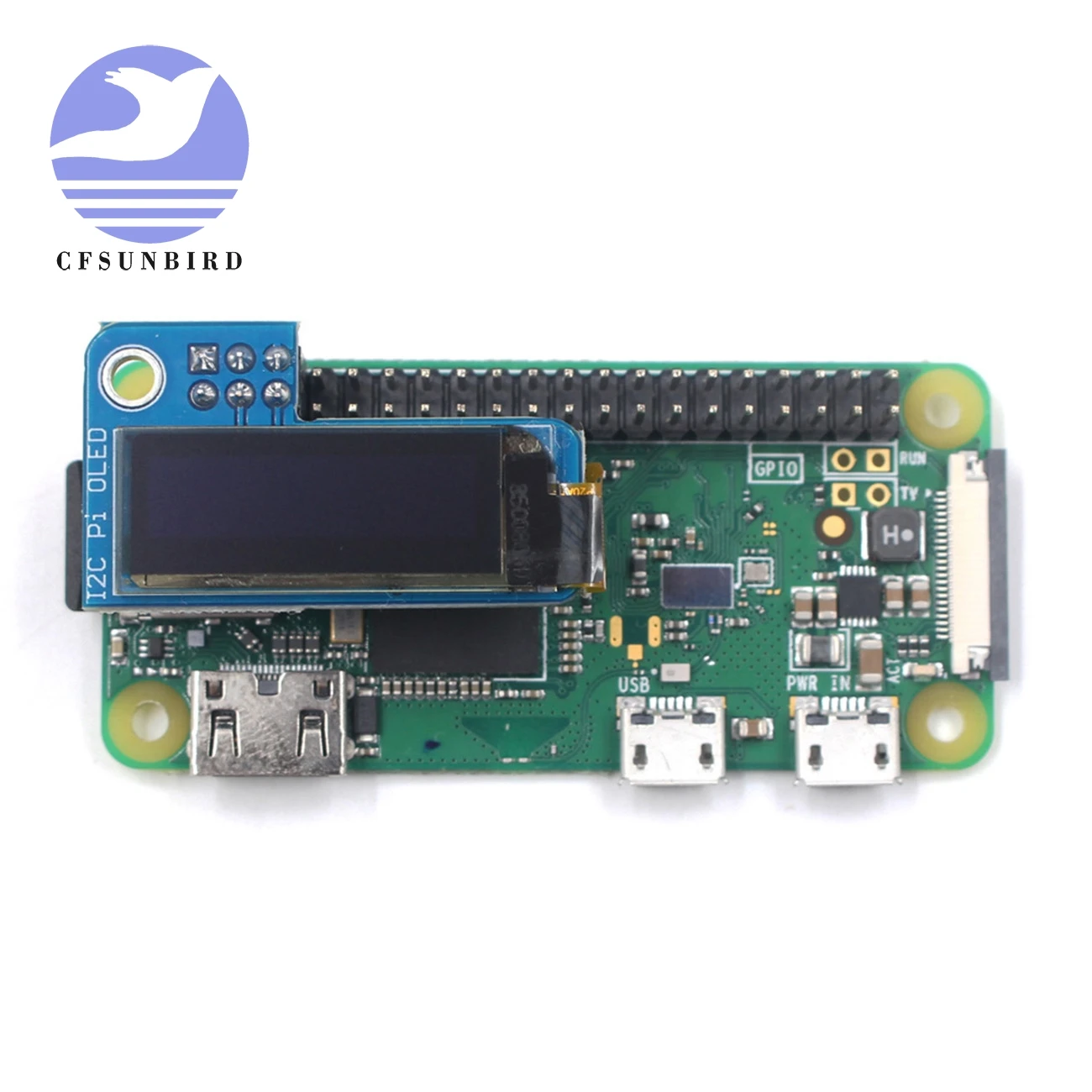 1 шт. pioled 0,91 дюймов межсоединений интегральных схем I2C 128x32 oled-дисплей монохромный Экран дополнение для Raspberry Pi Zero SSD1306 Синий DC 3,3 V FZ3579