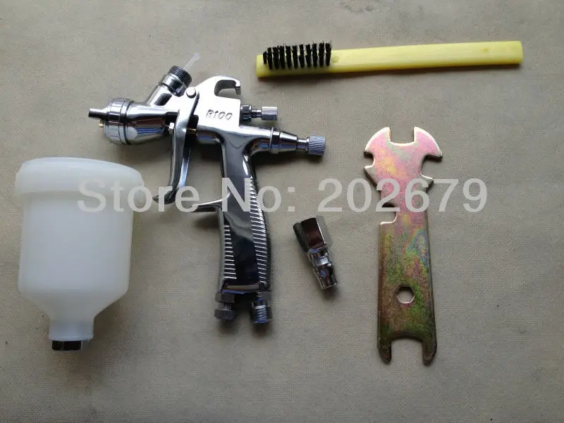 R-100 высококачественный краскопульт LVLP MINI Гравитационный из нержавеющей стали с