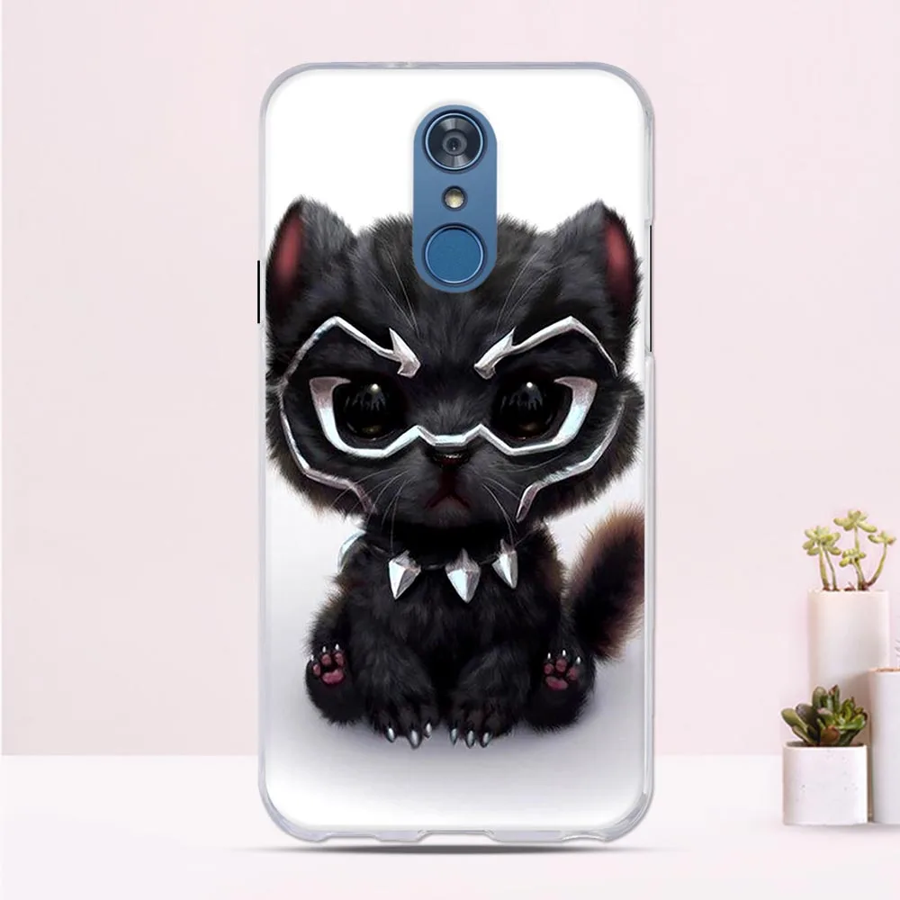 For LG Q7 Case Silicone Cover Cute Cat Q 7 Plus Q7+ Phone Protective Back alpha | Мобильные телефоны и аксессуары