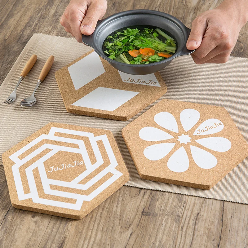 Wood Soft Coaster Pad Coffee Cup Tea Drink Mat Pot Geometry Dining Wooden Heat-insulated Placemats Decoration Accessories | Дом и сад