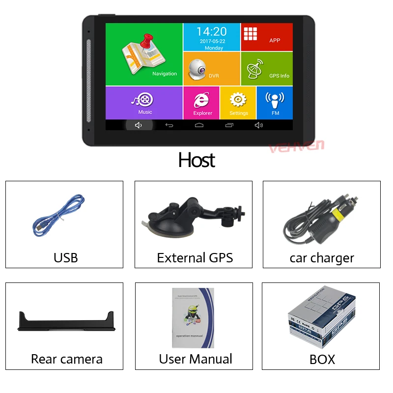 7 дюймов Автомобильный dvr gps навигация Android P 512 рекордер 1080 МБ 8 ГБ грузовик