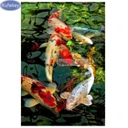 5d алмазная живопись кои рыба графика DIY 3D Алмазная вышивка продажи камни в форме ромба круглыми стразами картина из мозаики и бриллиантов на стену для домашнего декора анималистический настенный художественный