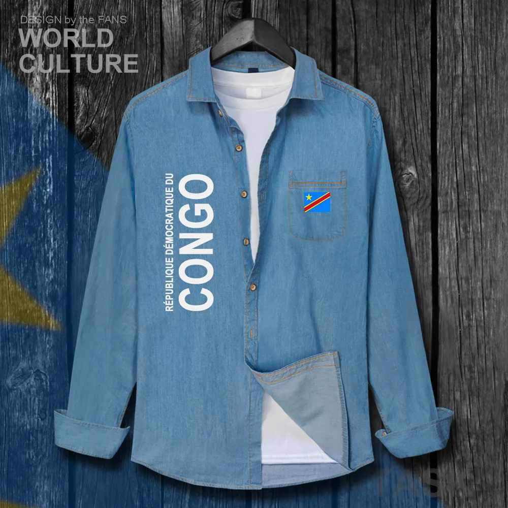DR Congo COD DRC DROC Congo-Kinsha Congolese/мужская одежда осенний хлопковый топ с флагом и отложным