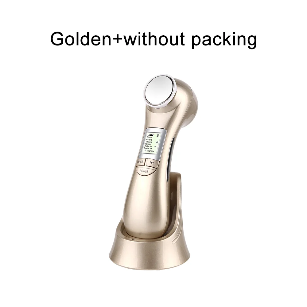 9901-Gold-nobox AOPHIA beauty Machine 5в1 РЧ EMS радио мезотерапия электропорация лица Радио Частота светодиодный фотон омоложение удаления морщин - Цвет: 9901-Gold-nobox