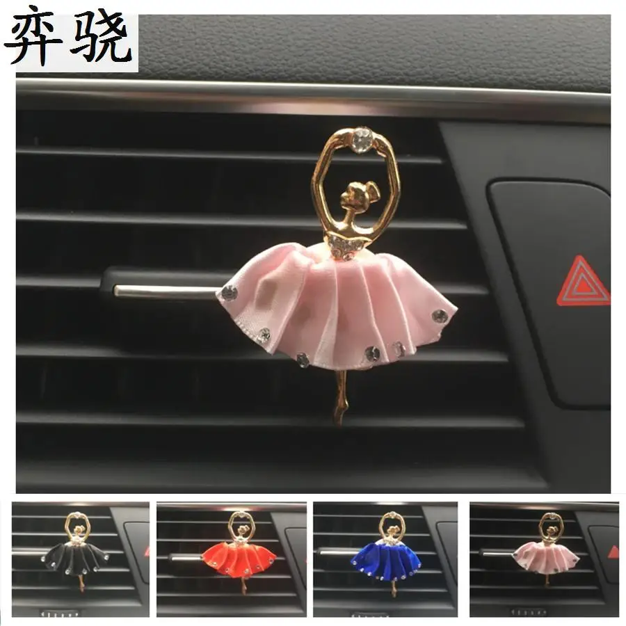 

2 pcs Lady Car Perfume Metal Lovely Ballerina Styling Air Conditioner Outlet Ballet girl Perfume Car Air Freshener Ornaments