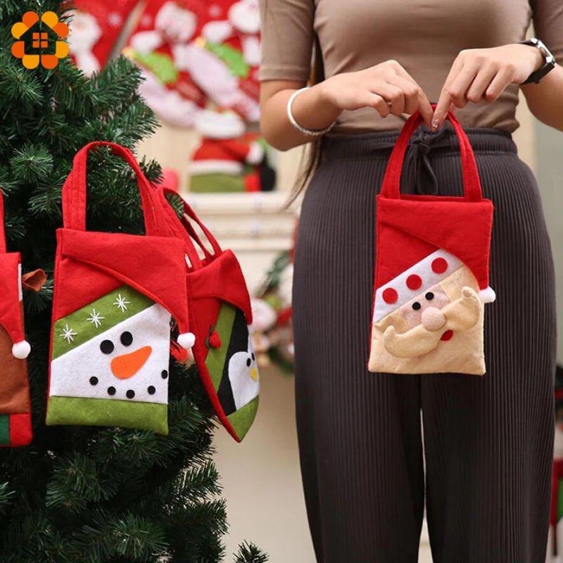 1 шт. рождественские подарочные пакеты сумки для конфет держатели Санта-Клауса