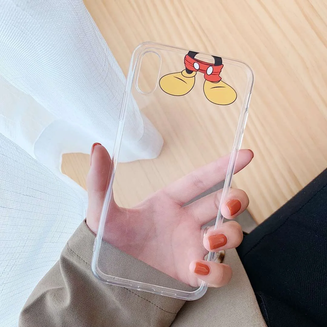 Funny Mickey Minnie Simple transparent PHONE CASE COVER For iPhone 7 8 6 S 6S X XS MAX XR Cover Fundas |