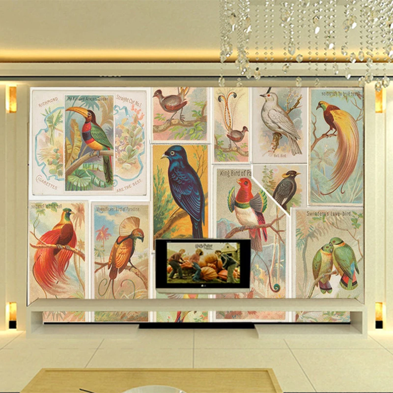 Обои на заказ 3d настенная большая европейская ручная роспись обои птица