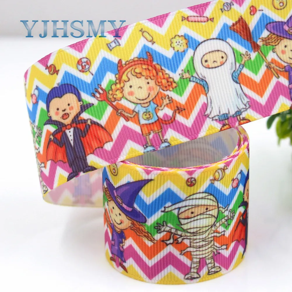 YJHSMY G-18914-1115 38 мм 5 ярдов ленты с изображением Хэллоуина Термальность печатным