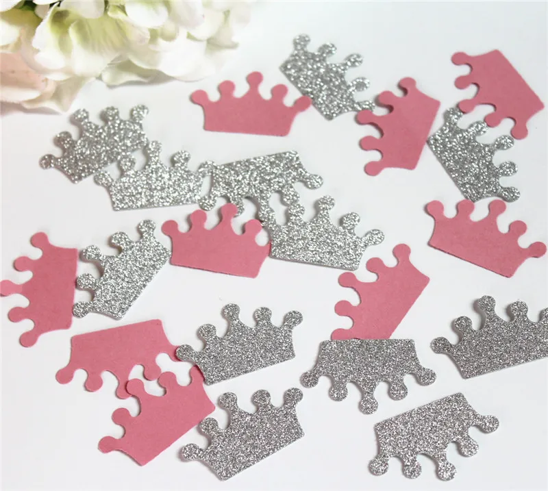 60 цвета: золотистый серебристый блеск и розовый конфетти-короны изготовленный на