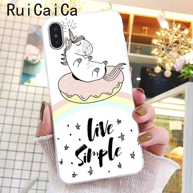 Чехол Ruicaica с рисунком радуги единорога из ТПУ мягкий чехол для iPhone X XS MAX 6 6s 7 plus 8 Plus