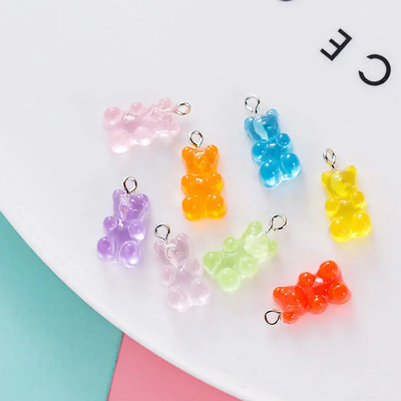 1x1.7cm-Mixed-50pcs 100 шт градиентный цвет клейкий резиновый медведь украшения ремесла плоские с оборота кабошон украшения для скрапбукинга кавайные аксессуары - Цвет: 1x1.7cm-Mixed-50pcs