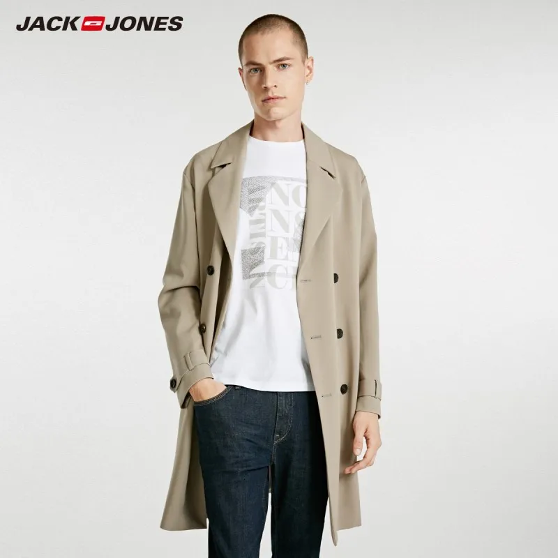 JackJones осень мужская мода сплошной цвет длинное повседневное пальто куртка | 218321556