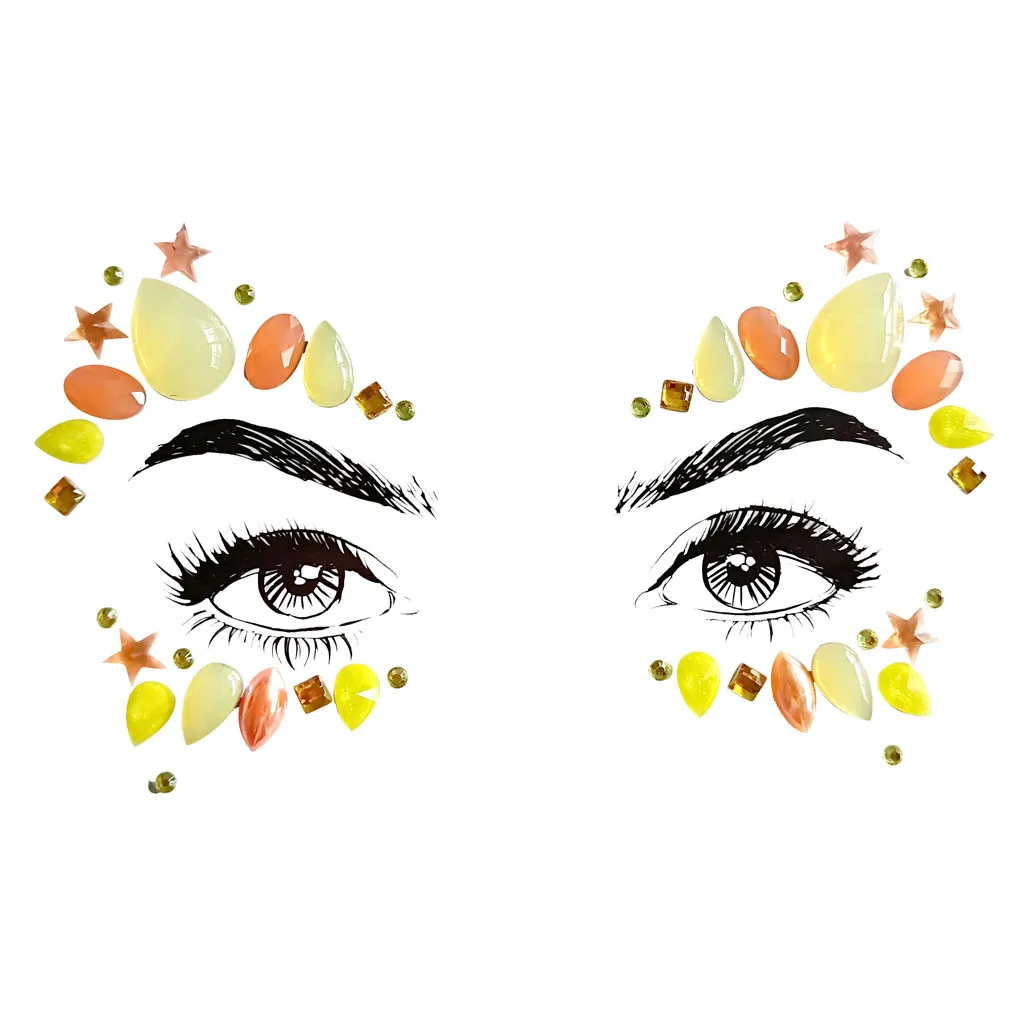 Временные наклейки для лица тату легко управлять Кристальное лицо драгоценные