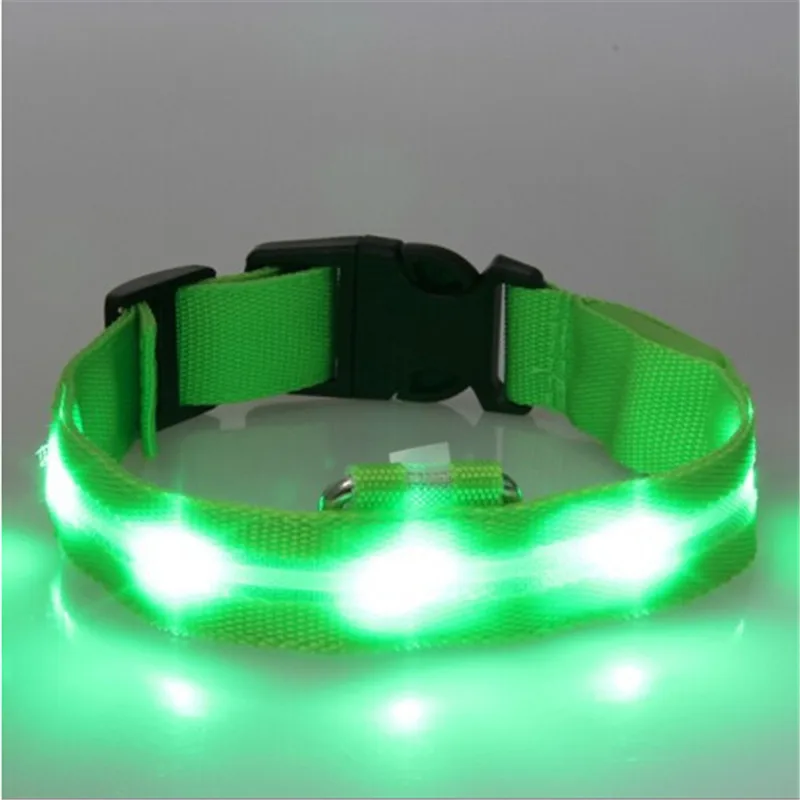 

LED Dog Collar Flashing In Dark Nylon Lighting Safety LED Pet Collar Wide Luminous Pet Products